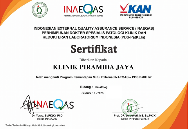 Sertifikat akreditasi external quality assurance service